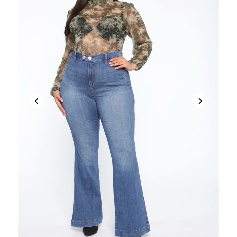 Fashion Nova Janelle High Waist Trouser Flare Jean